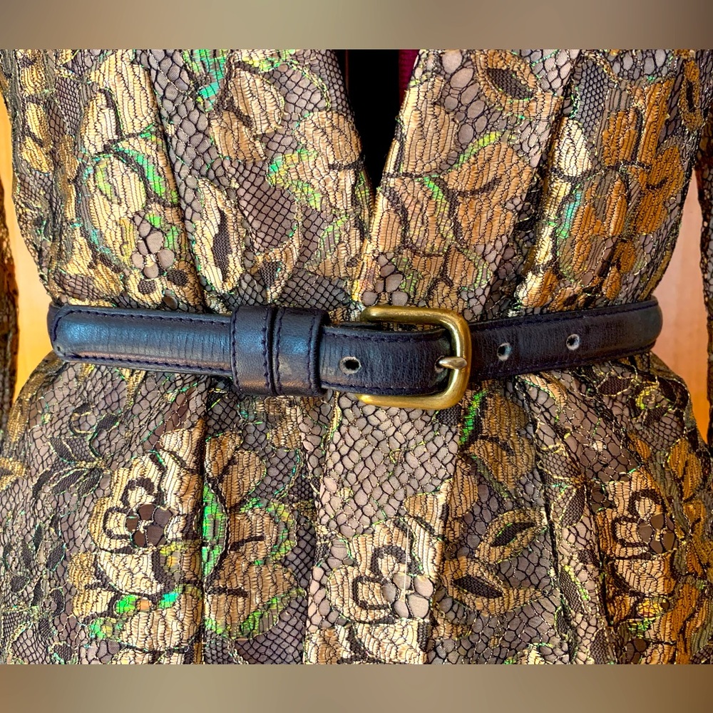 Matte Black Leather Vintage Style Women’s Belt With Solid Brass Buckle